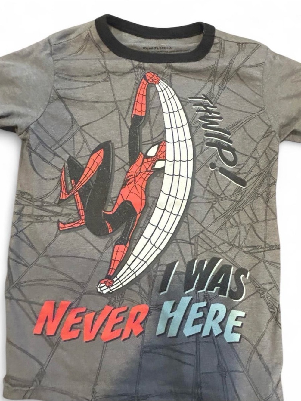 Spider man Grey Kids Costume Tee with Red and White Graphic